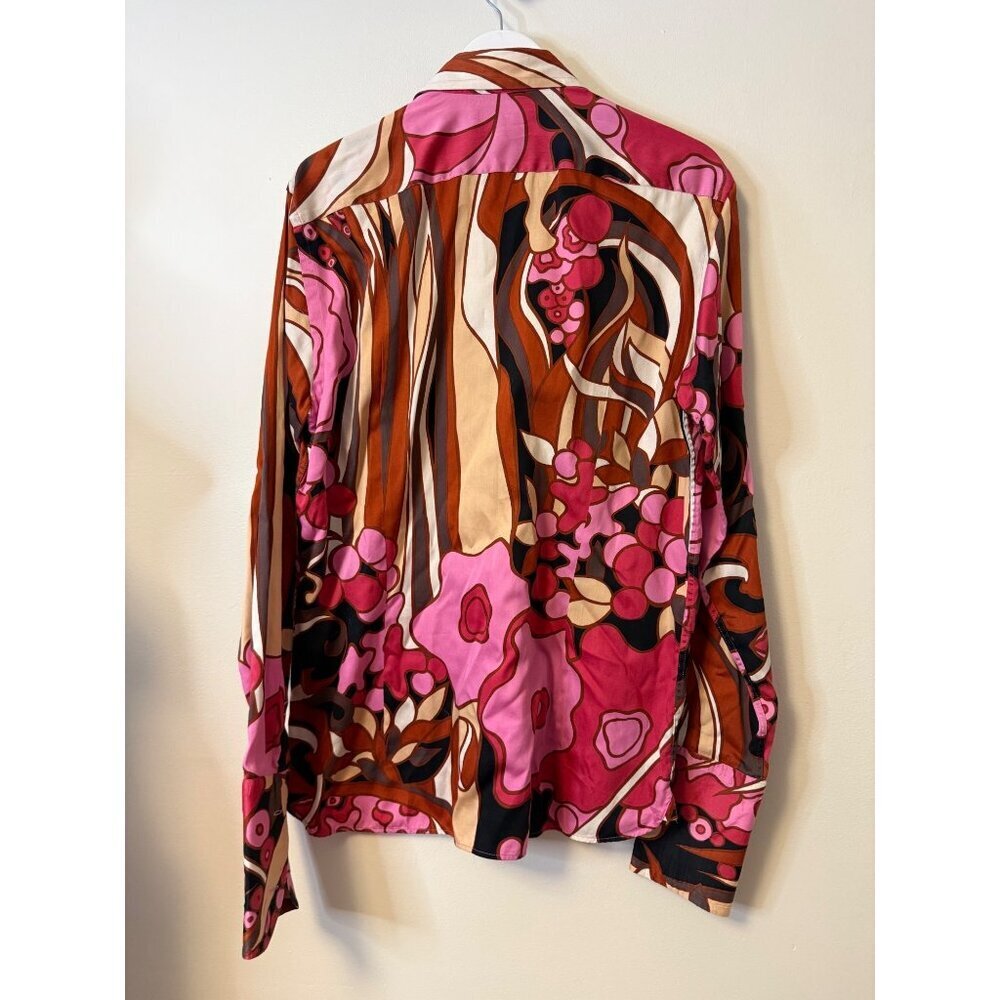 Ted Baker London Mens 16.5 42 Long Sleeve Cotton Shirt Multicolor Abstract Print - Picture 8 of 8